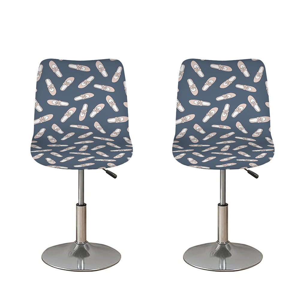 Pink Ballet Shoes Pattern Print Bar Stool Covers
