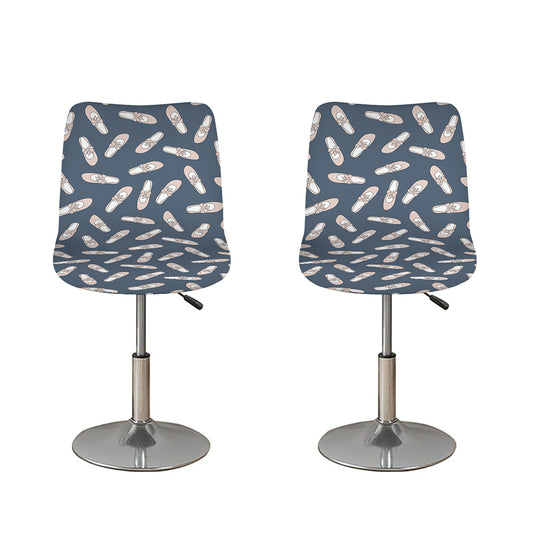 Pink Ballet Shoes Pattern Print Bar Stool Covers
