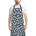 Pink Ballet Shoes Pattern Print Bib Apron With Pocket