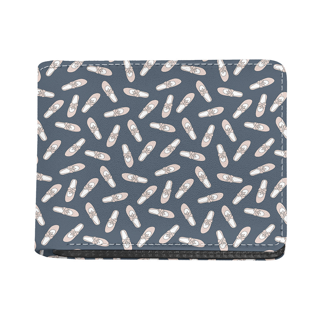 Pink Ballet Shoes Pattern Print Bifold Wallet