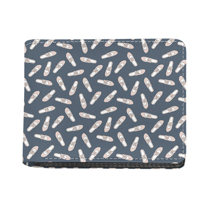Pink Ballet Shoes Pattern Print Bifold Wallet