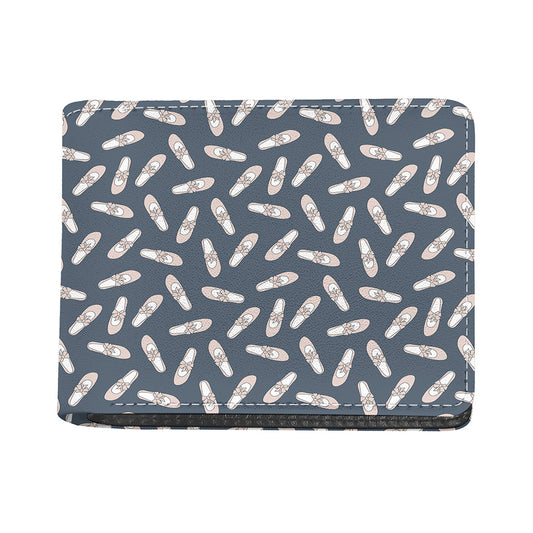 Pink Ballet Shoes Pattern Print Bifold Wallet