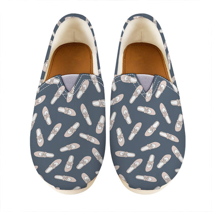 Pink Ballet Shoes Pattern Print Casual Shoes