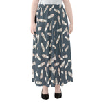 Pink Ballet Shoes Pattern Print Chiffon Maxi Skirt