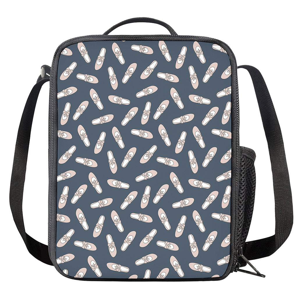 Pink Ballet Shoes Pattern Print Crossbody Lunch Bag