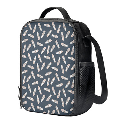 Pink Ballet Shoes Pattern Print Crossbody Lunch Bag
