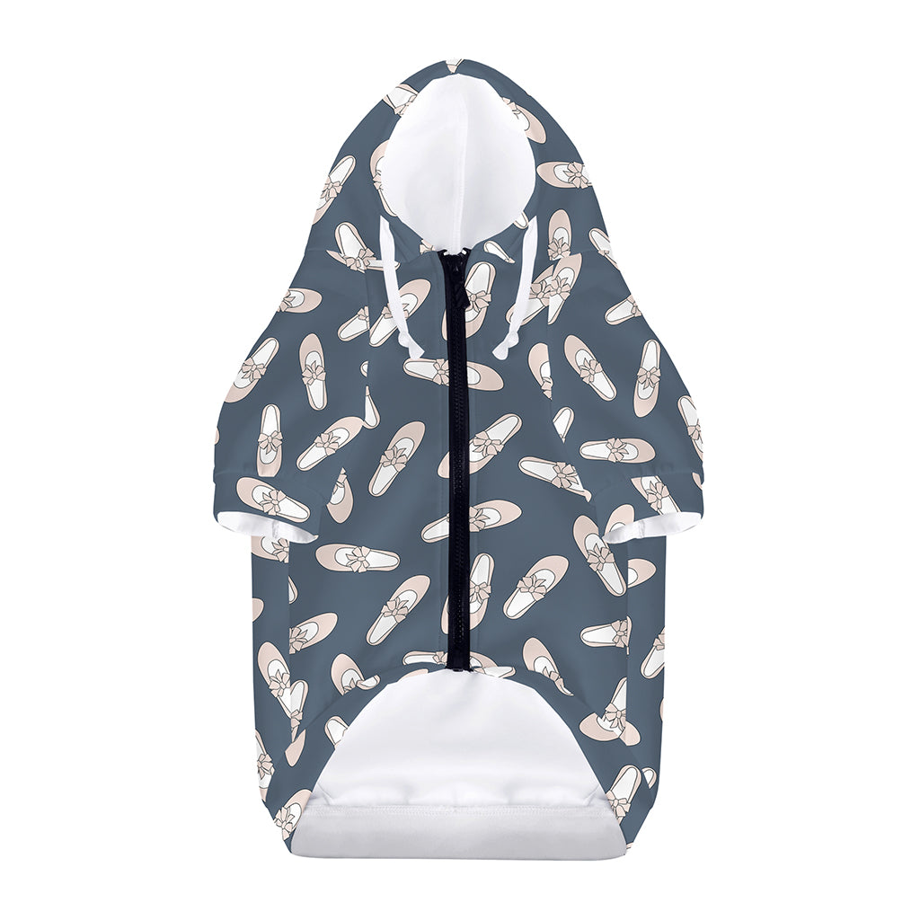 Pink Ballet Shoes Pattern Print Dog Zip Up Hoodie