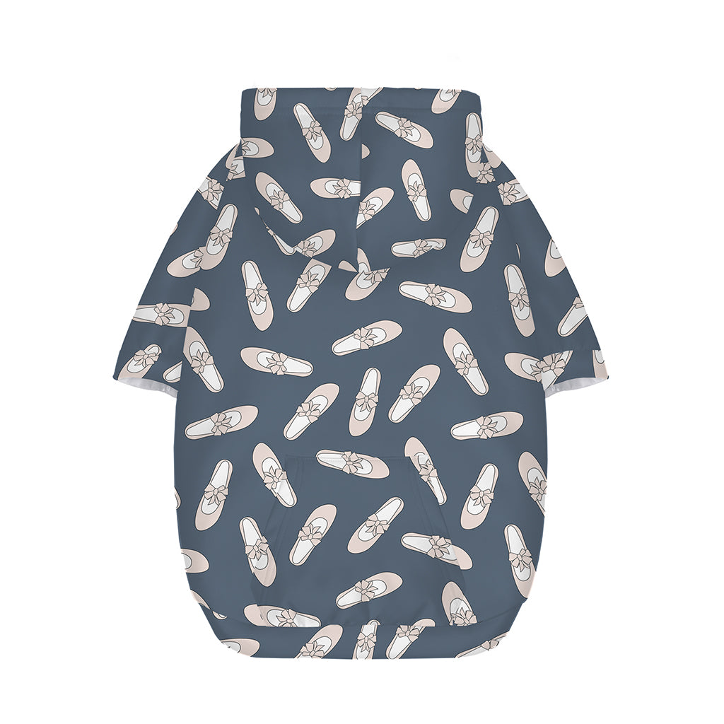 Pink Ballet Shoes Pattern Print Dog Zip Up Hoodie