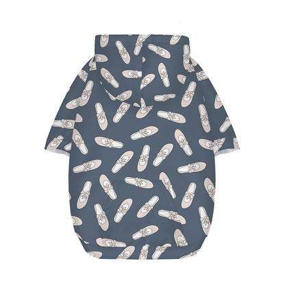Pink Ballet Shoes Pattern Print Dog Zip Up Hoodie