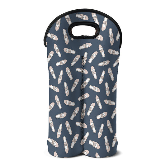 Pink Ballet Shoes Pattern Print Double Neoprene Wine Tote