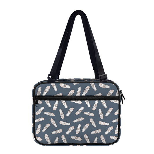 Pink Ballet Shoes Pattern Print Double Strap Bible Bag