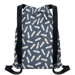 Pink Ballet Shoes Pattern Print Drawstring Backpack