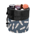 Pink Ballet Shoes Pattern Print Drawstring Makeup Bag