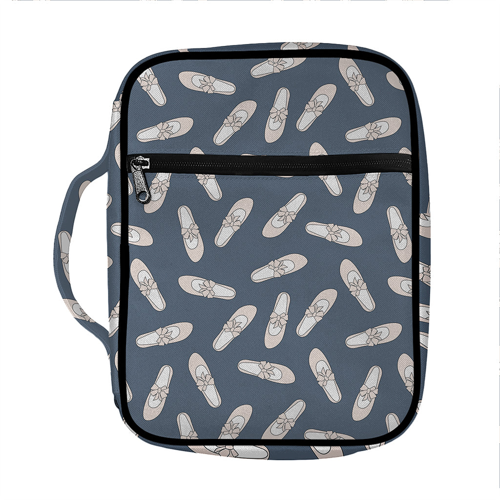 Pink Ballet Shoes Pattern Print Front Pocket Bible Bag