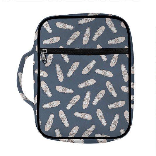 Pink Ballet Shoes Pattern Print Front Pocket Bible Bag