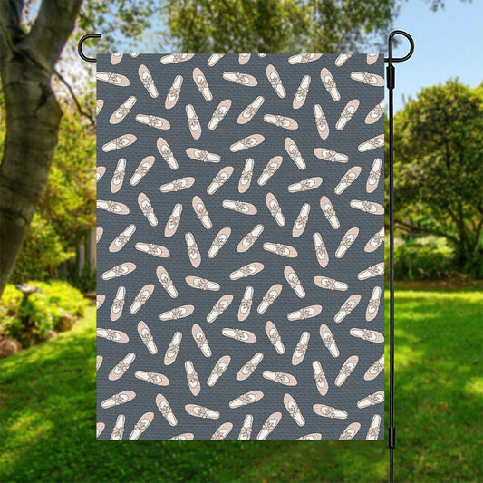Pink Ballet Shoes Pattern Print Garden Flag