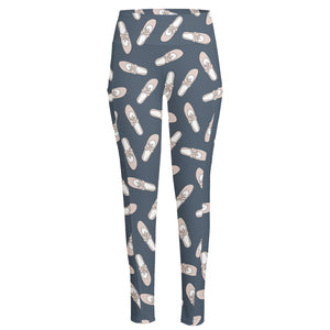 Pink Ballet Shoes Pattern Print High-Waisted Pocket Leggings