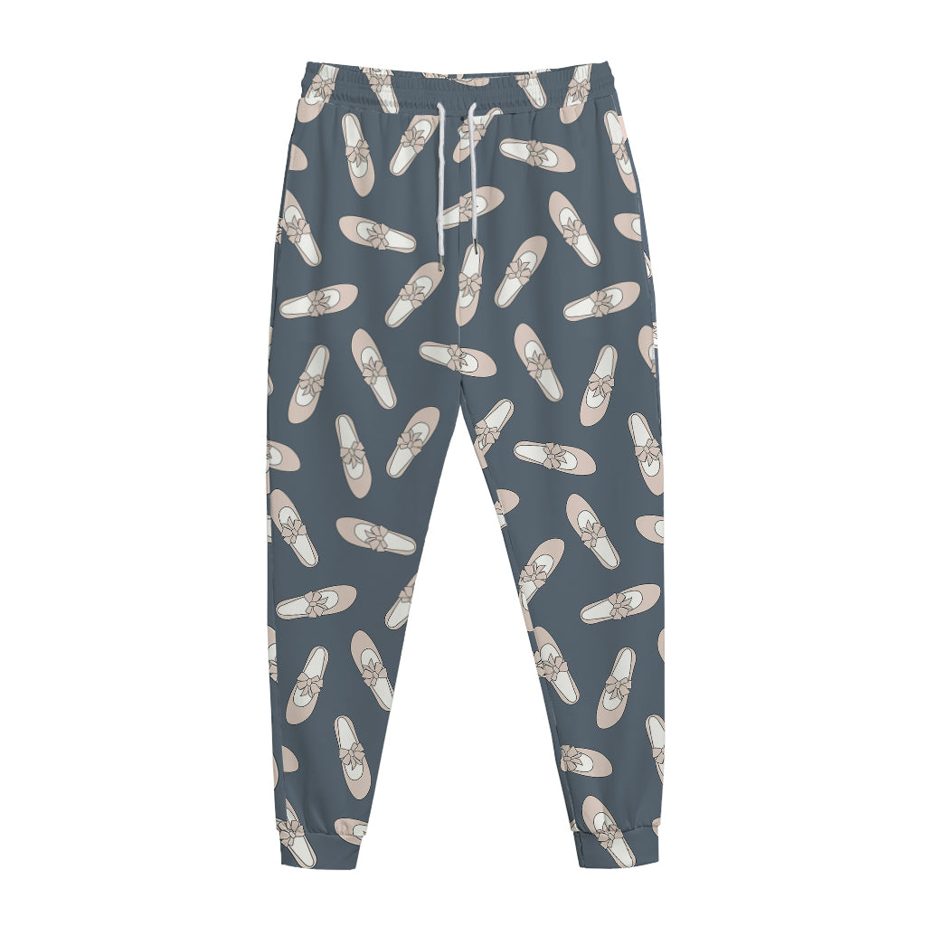 Pink Ballet Shoes Pattern Print Jogger Pants