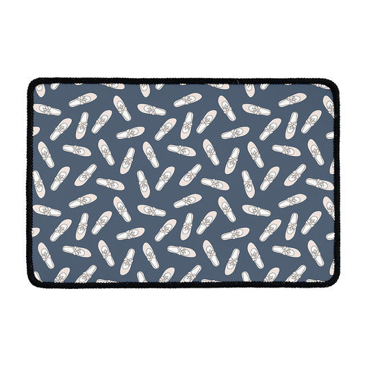 Pink Ballet Shoes Pattern Print Kitchen Mat