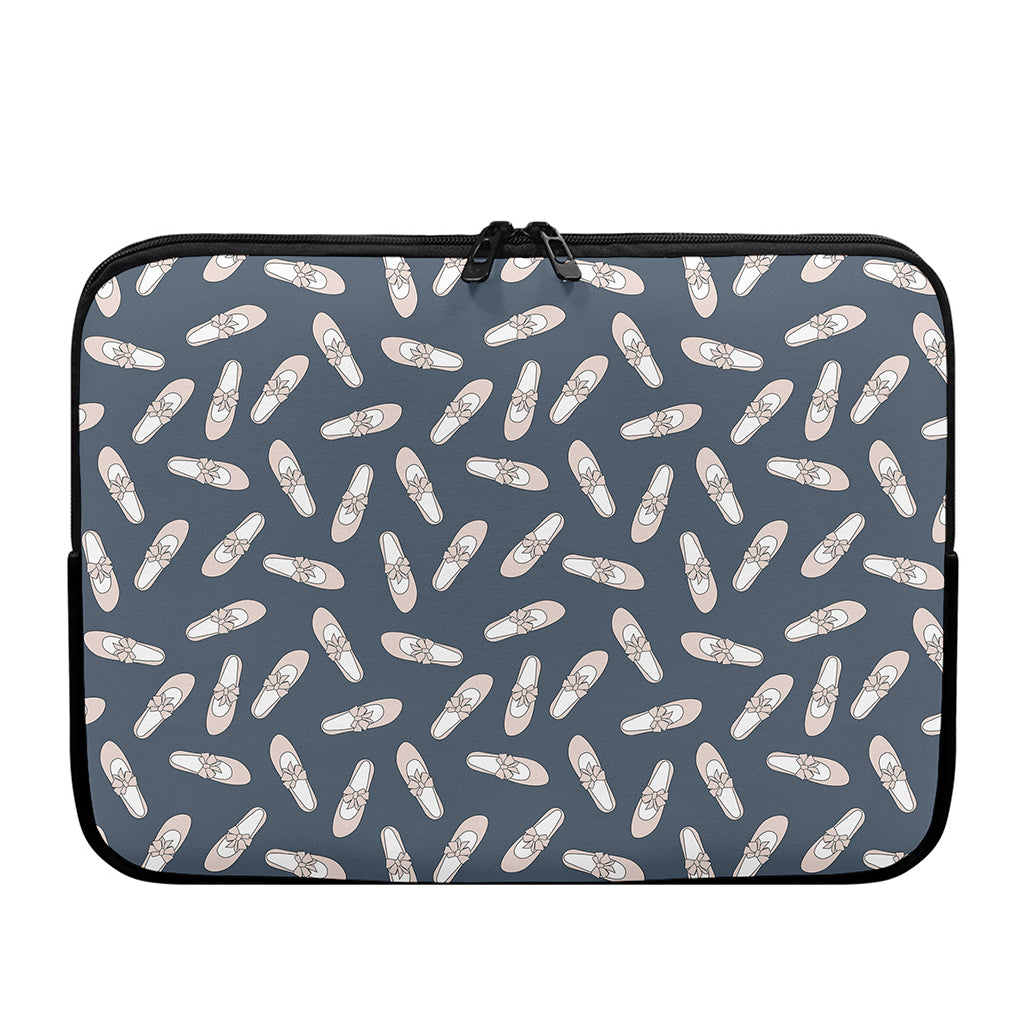 Pink Ballet Shoes Pattern Print Laptop Sleeve