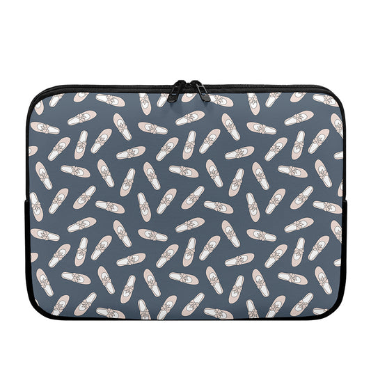 Pink Ballet Shoes Pattern Print Laptop Sleeve