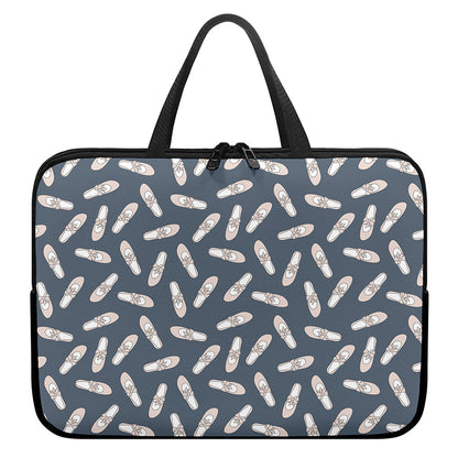 Pink Ballet Shoes Pattern Print Laptop Sleeve With Handle