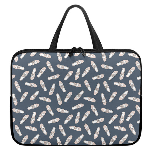 Pink Ballet Shoes Pattern Print Laptop Sleeve With Handle