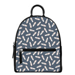 Pink Ballet Shoes Pattern Print Leather Backpack