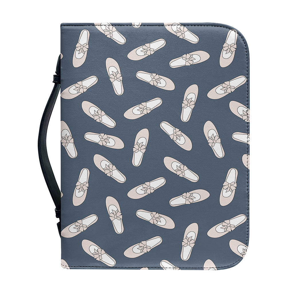 Pink Ballet Shoes Pattern Print Leather Bible Cover