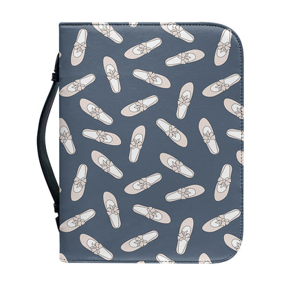 Pink Ballet Shoes Pattern Print Leather Bible Cover