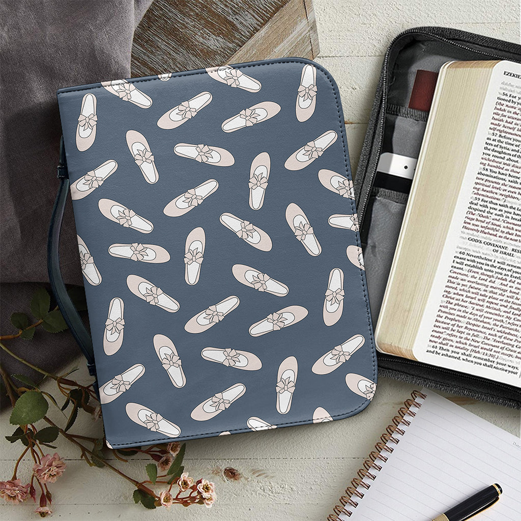 Pink Ballet Shoes Pattern Print Leather Bible Cover
