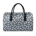 Pink Ballet Shoes Pattern Print Leather Duffel Bag