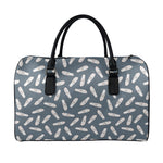 Pink Ballet Shoes Pattern Print Leather Duffle Bag