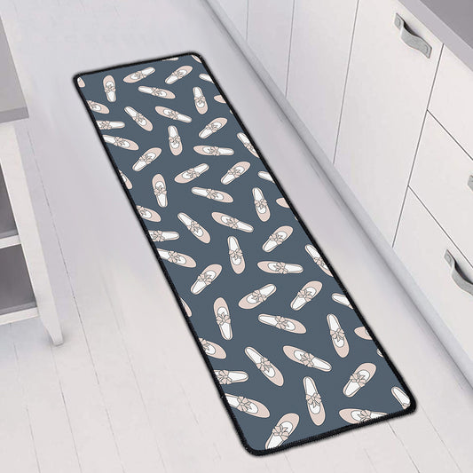 Pink Ballet Shoes Pattern Print Long Kitchen Mat