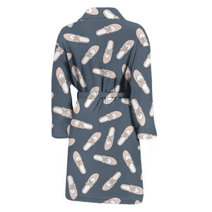 Pink Ballet Shoes Pattern Print Men's Bathrobe