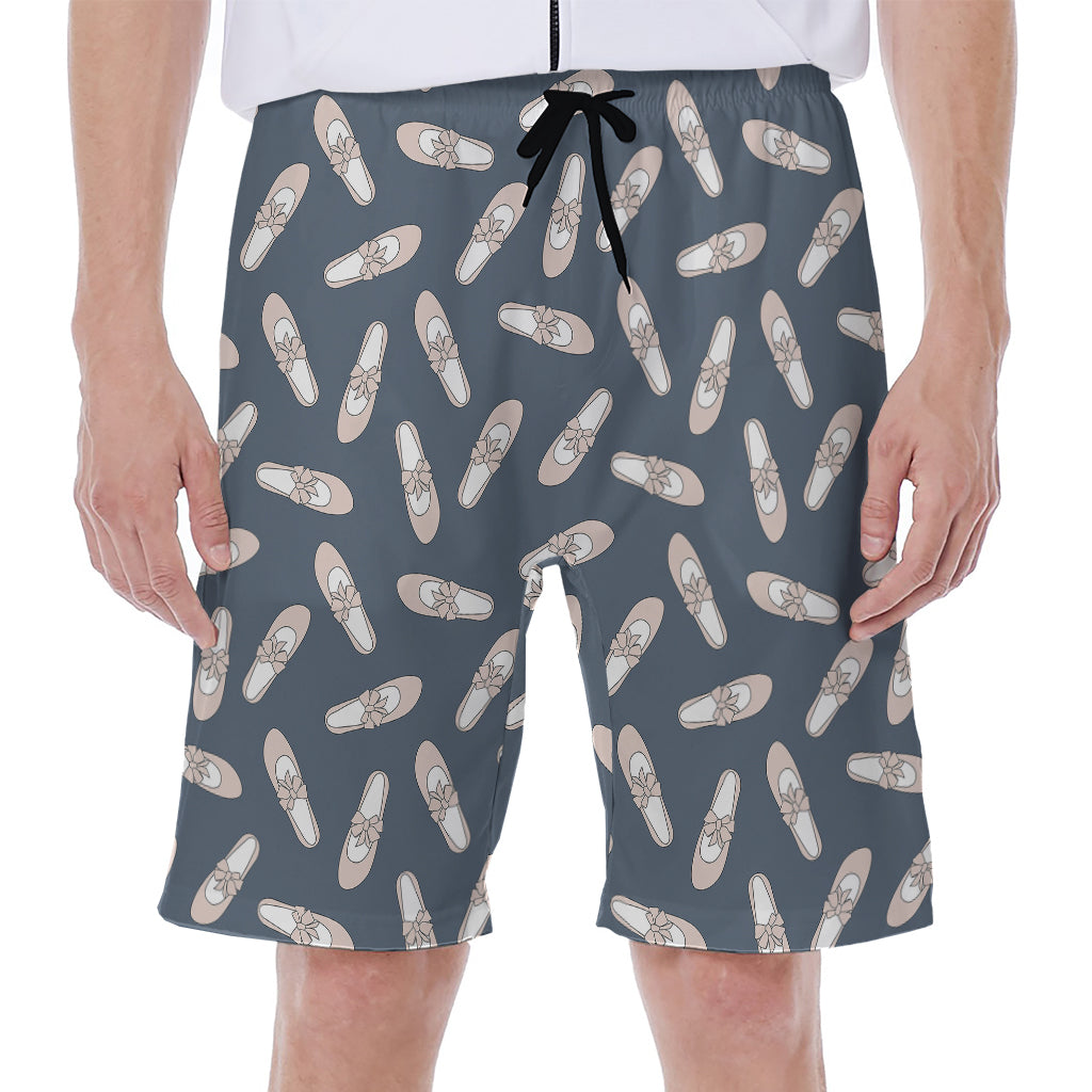 Pink Ballet Shoes Pattern Print Men's Beach Shorts