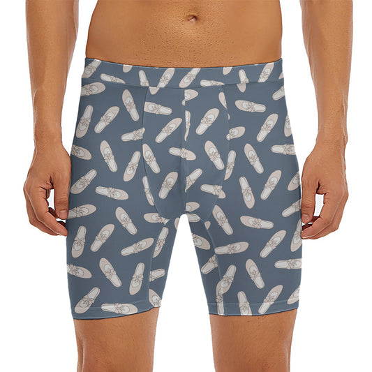 Pink Ballet Shoes Pattern Print Men's Long Boxer Briefs