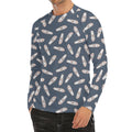Pink Ballet Shoes Pattern Print Men's Long Sleeve Rash Guard