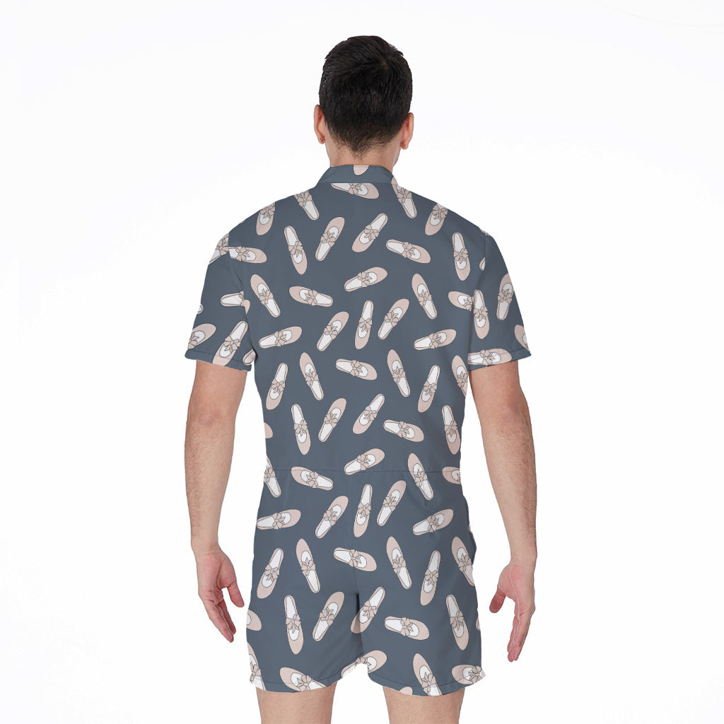 Pink Ballet Shoes Pattern Print Men's Rompers