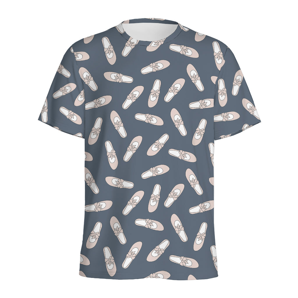 Pink Ballet Shoes Pattern Print Men's Sports T-Shirt