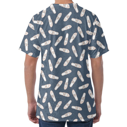 Pink Ballet Shoes Pattern Print Men's Velvet T-Shirt