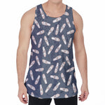 Pink Ballet Shoes Pattern Print Men's Velvet Tank Top