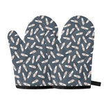Pink Ballet Shoes Pattern Print Oven Mitts
