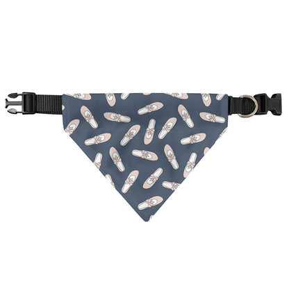 Pink Ballet Shoes Pattern Print Over The Collar Dog Bandana