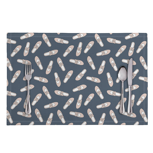 Pink Ballet Shoes Pattern Print Placemat