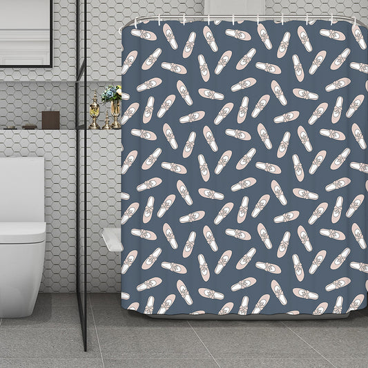 Pink Ballet Shoes Pattern Print Polyester Shower Curtain