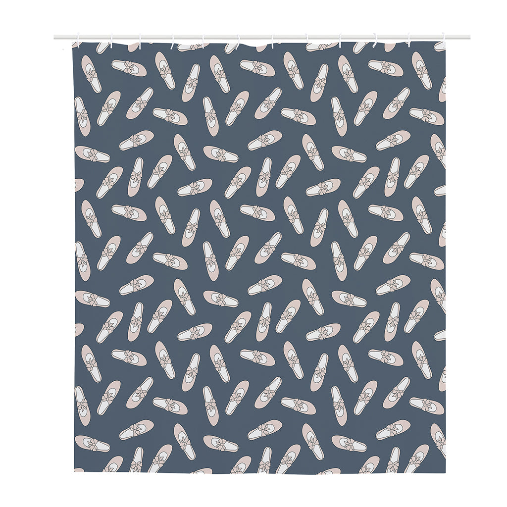 Pink Ballet Shoes Pattern Print Polyester Shower Curtain