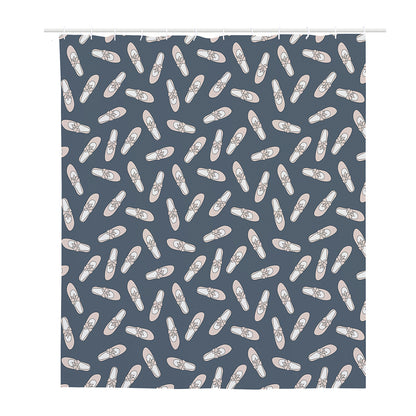 Pink Ballet Shoes Pattern Print Polyester Shower Curtain