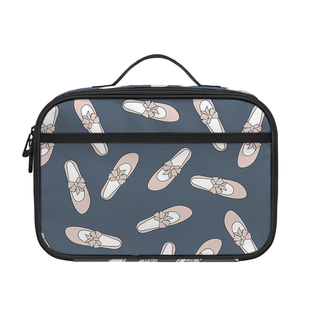 Pink Ballet Shoes Pattern Print Portable Lunch Bag