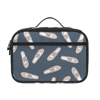 Pink Ballet Shoes Pattern Print Portable Lunch Bag
